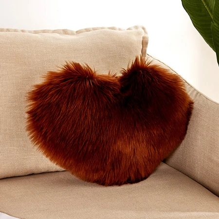 Fluffy Soft Plush Throw Pillow Covers Sofa Car Decor Shaggy Cushion Cover Heart Shaped Faux Wool Fur Decorative Pillows Case - Цвет: Cushion cover5