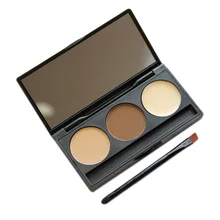 Пудра для бровей, палитра, 3 оттенка в палитре Водонепроницаемый бровей пудра с зеркалом и кисти для бровей SK88