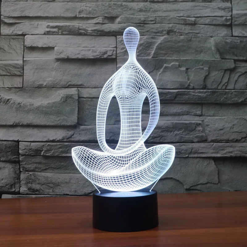 

[Seven Neon]Free shipping man shape Acrylic 7Colors Desk Lamp 3D Lamp Novelty Led Night Light Millennium Falcon Light