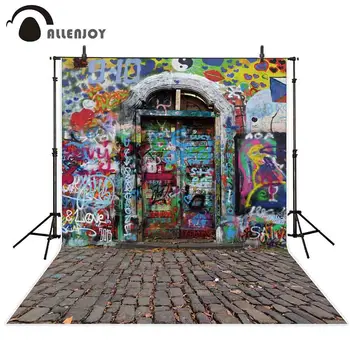 

Allenjoy photography backdrop Printed rock Graffiti door newborn photo studio photocall background original design