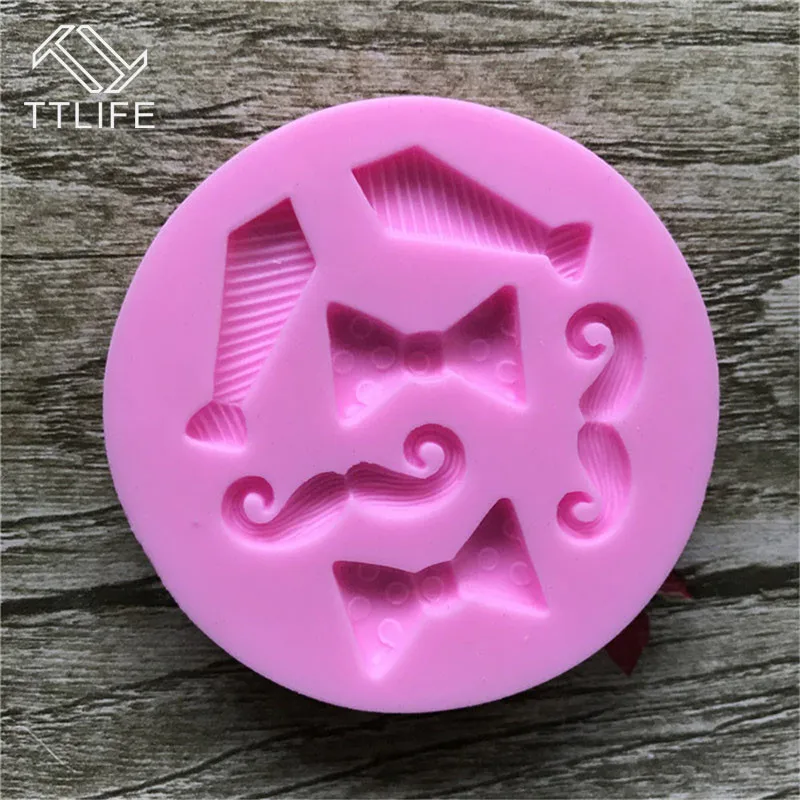 

TTLIFE 6 Holes Tiny Bow Tie Mustache Silicone Mold Fondant Cake Sugarcraft Decorating Tools Dessert Chocolate Craft Baking Mould