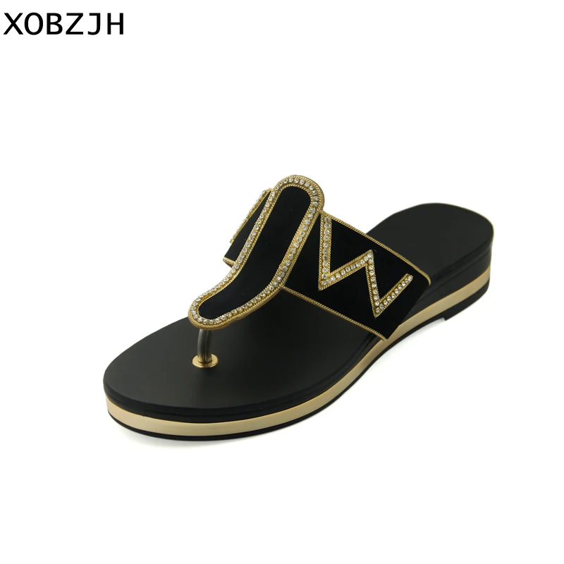 XOBZJH/женские босоножки коллекция 2018 года женские летние модные вечерние Сланцы на