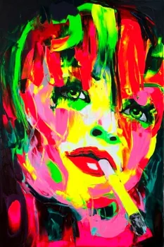 

Free Shipping Colorful Handpainted Oil Paintings Wall Picture Sexy Lady Figure Portrait Oil Paintings Abstract People On Canvas