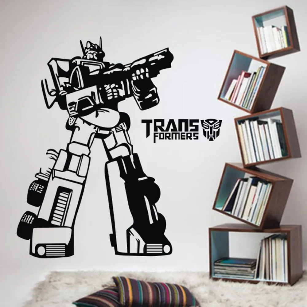 57x95cm Removable New Robot Transformers Vinyls Wall Decals Fans Cartoon Vinyl Wall Mural Stickersr for kids