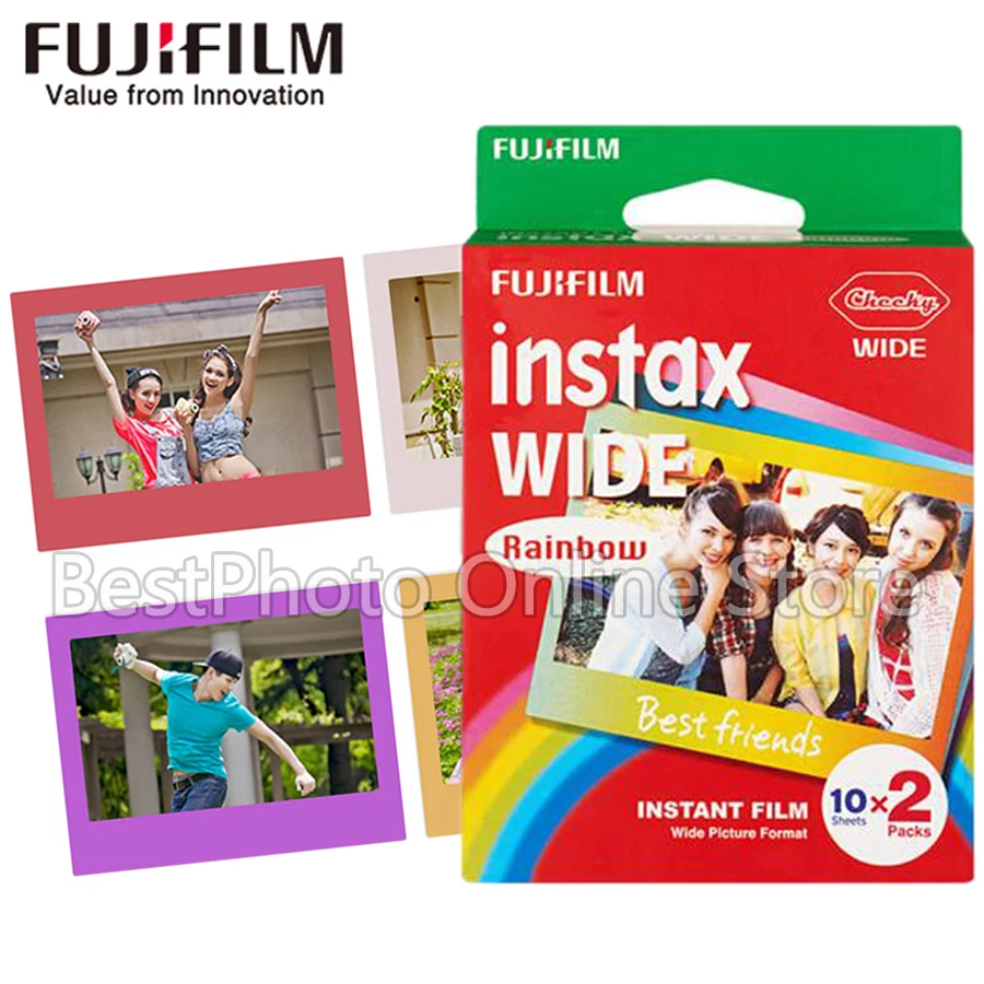 Пленка для Fujifilm Fuji Instax широкая пленка 20/10 листов радужная мгновенной камеры