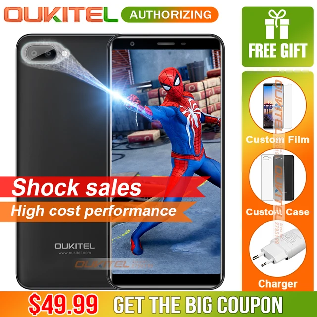 Oukitel C11 5,5 дюйма 18:9 Смартфон Android 8,1 1 GB + 8 GB MTK6580A 4 ядра 5MP + 2MP/2MP 3400 мАч батарея мобильный телефон