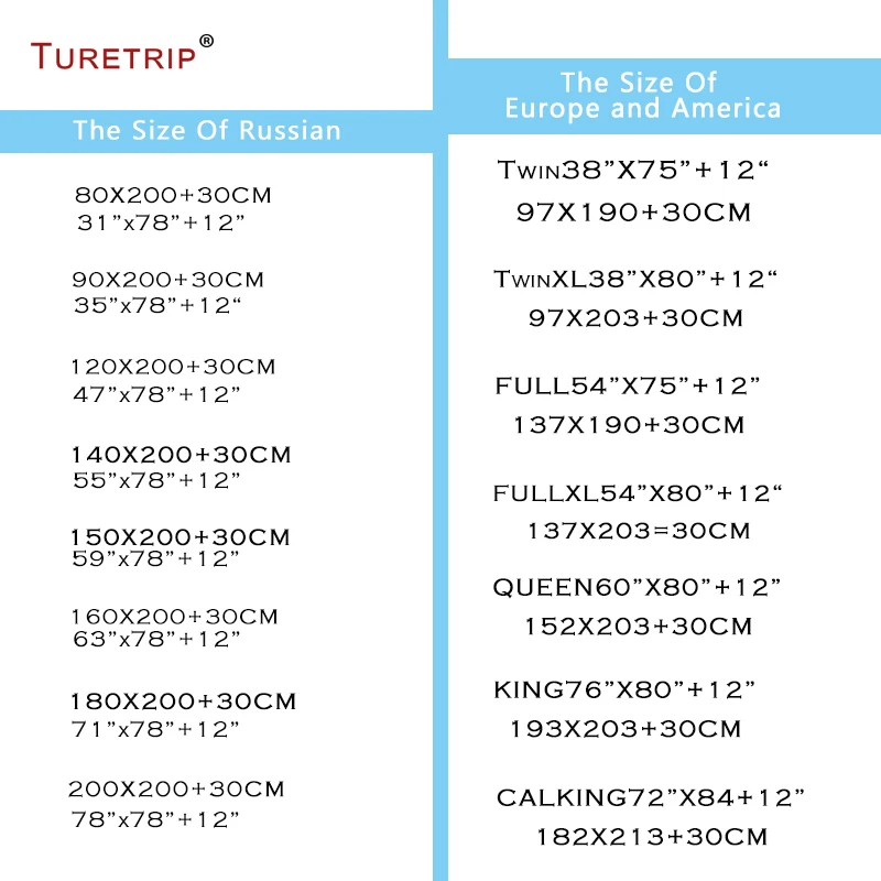 Чехол для матраса Turetrip водонепроницаемый 180 Х200 см|Наматрасники и зажимы