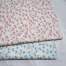 Полуметр розовый или синий маленький цветочный принт хлопчатобумажная ткань для DIY Детская палатка постельные принадлежности украшение для одежды ремесла A742