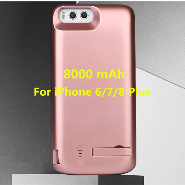 Для iPhone X/iPhone Xs Портативный Батарея Зарядное устройство чехол для iPhone 6 Plus/6s/iPhone 7 Plus/8 резервного копирования Мощность Bank пакет для iPhone 6s/7/8 Plus Батарея чехол - Цвет: Pink For 6 7 8 Plus