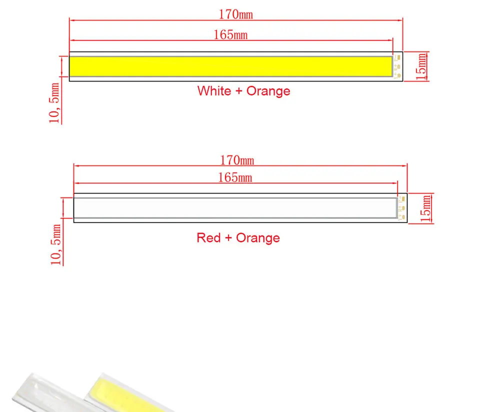 Double Color COB LED Light Source 2W White Red Orange Chip On Board DC12V 17015MM COB Strip Lamp (1)