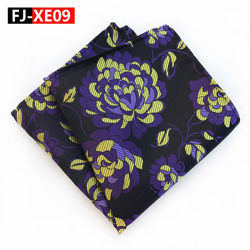 Дизайн носовой платок из полиэстера золотой и черный Пейсли мужские модные клетчатые карманные квадратные носовые платки для мужчин костюм галстук платок - Цвет: FJ-XE09