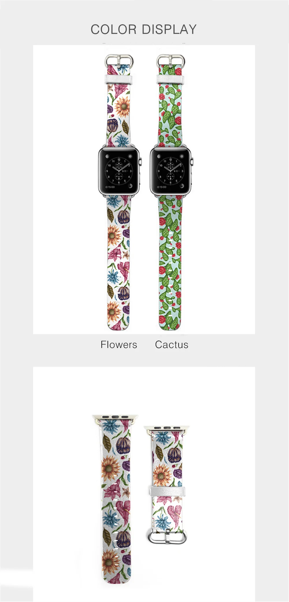 Цветы Кактус кожи теленка Смотреть бренд 38 мм 42 мм для Apple Watch дамы для Iwatch ремешок для Шестерни S3 ремешок аксессуары ремень