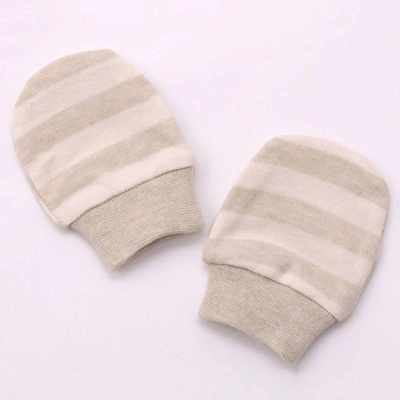 1 пара, перчатки из чистого хлопка для новорожденных, Детские Мультяшные защитные перчатки для лица, дышащие, не царапающиеся варежки, теплые зимние перчатки