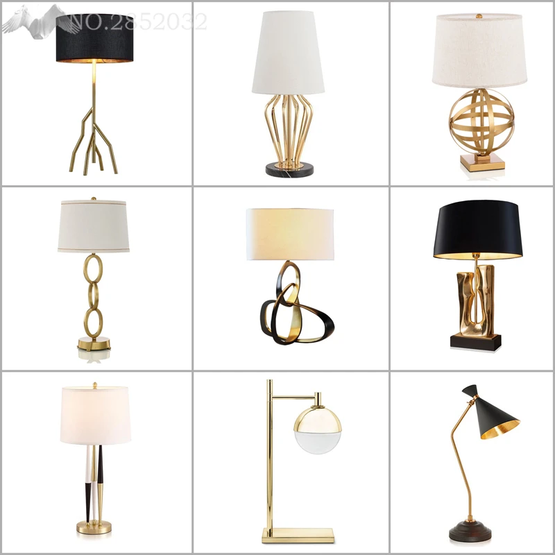 

Modern Novel Table Light Simple Globe Rings Iron LED Desk Lamps Bedroom Living Room American Bedside LED Fabric Light Fixtures