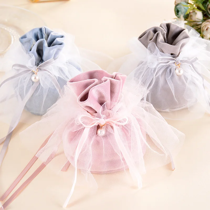 

13.5 x 10cm Chiffon Gift Bag Cloth Drawstring for DIY Sundry Craft Pouch Gift Candy Bag Wedding Party Decor Bag