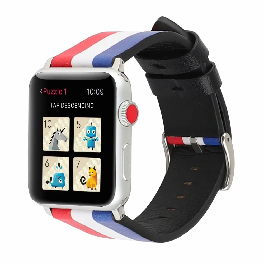 Кожаный ремешок YUKIRIN с национальным флагом для Apple Watch Series 4 3 2 1 ремешок для iWatch 38 42 мм 40 44 мм сменный ремешок