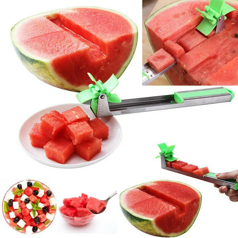 

Watermelon Cutter Slicer Knife Tongs Simple Windmill Stainless Steel Cutting Tool