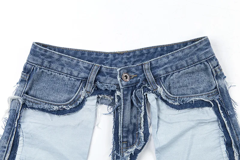 Мальчик друг стиль женские рваные джинсы сексуальные Средняя Талия выдалбливают открытая спина поврежденные джинсы повседневные длинные брюки высокая улица