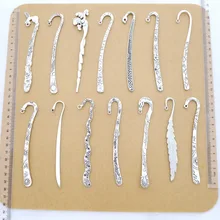 Frete grátis por atacado 10 pçs/lote appx 12 cm de prata antigo bookmark/adesivo de cabelo/hairpin liga forma de charme pingente 14 estilos