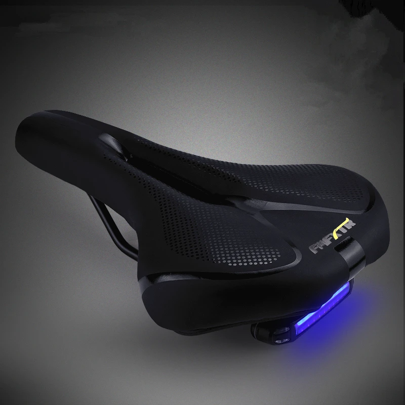 

MTB Bicycle Saddle With Tail Light Hollow Wide Breathable Soft Road Bike Cushion Seat Cycling Bicycle Saddle Bike Parts