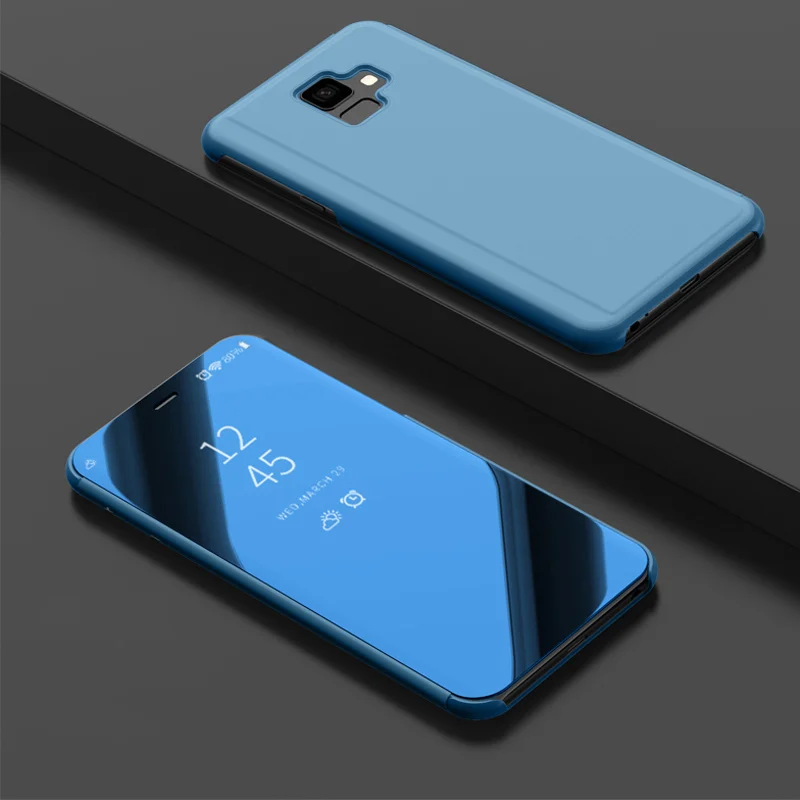 J6+ Smart Mirror Case For Samsung Galaxy J6 Plus Case Clear View Flip Stand PU Leather Cover For Samsung Galaxy J6 Plus Case J6+ Smart Mirror Case For Samsung Galaxy J6 Plus Case Clear View Flip Stand PU Leather Cover For Samsung Galaxy J6 Plus Case