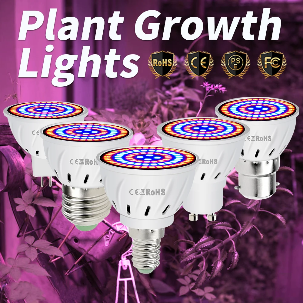 

LED Plant Grow Light E27 Fitolamp E14 LED Full Spectrum 3W MR16 LED Growing Lights For Indoor Phyto Lamp GU10 Growth Bulb B22