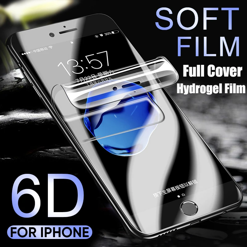 

6D Full Soft Hydrogel Protective Film For iPhone XS Max XR X 7 8 Plus Screen Protector Film For iPhone 8 7 6 6S Plus Not Glass