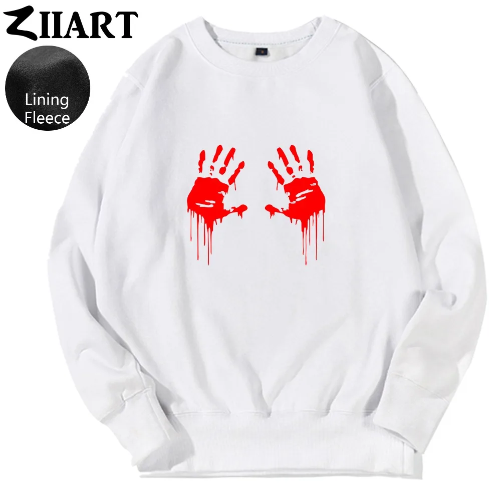 Флисовый свитшот с принтом Walking Dead Zombie и Bloody Hands для мальчиков одежда пары