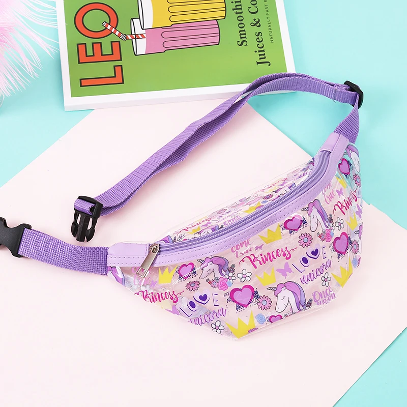 

Fashion PVC Unicorn Waist Bag Transparent Belt Fanny Waist Pack Women Shoulder Chest Satchel Zipper Bags Travel Sport Handbag