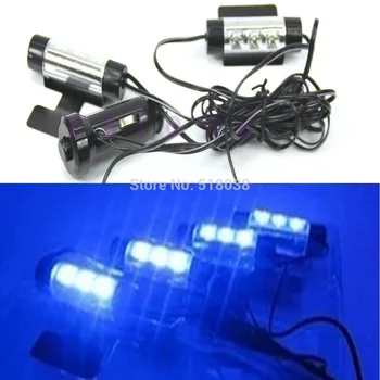 

4x3LED Car Interior Decor Lamp 12V Blue Glow Car Charge 4 IN 1 Atmosphere Light