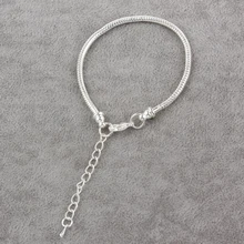 10 шт. упаковка высококачественный серебряный браслет с омаром цепочка подходящая Европейская подвеска браслет js711