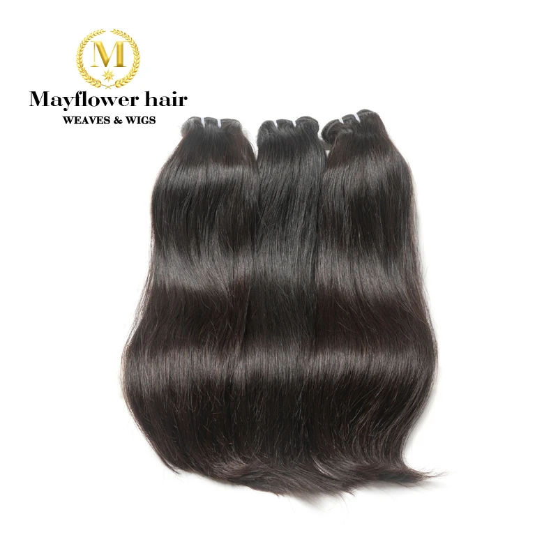 

Mayflower Double drawn Malaysian Straight Virgin hair 8-20" mixing length 1/2/3/4 bundle Natural color full cuticle raw hair