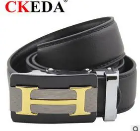Fashion Genuine leather belts for men Business male Automatic Buckle double faced cowhide belt Cintos cinturon brand | Аксессуары для