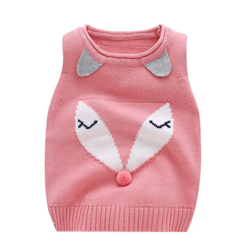 Infants Sweet Cartoon Vest Waistcoat Infant Knitted Vest Newborn