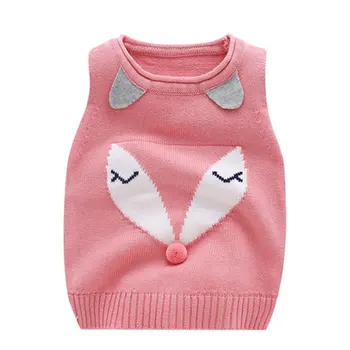 

Infants Sweet Cartoon Vest Waistcoat Infant Knitted Vest Newborn Sleeveless Tops Baby Kids Comfortable Cotton Outerwear AA60779