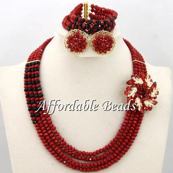 

Latest Wedding Beads Jewelry Set Party Crystal Beads Bridal Jewelry Set Free Shipping ABS102