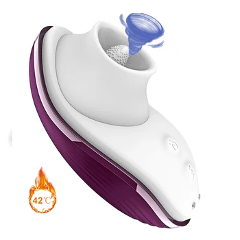 Jouets sexuels pour femme 7 vitesses Clitoris Oral succion stimulateur langue vibrateur mamelon ventouse chauffage lécher vibrateurs pour les femmes