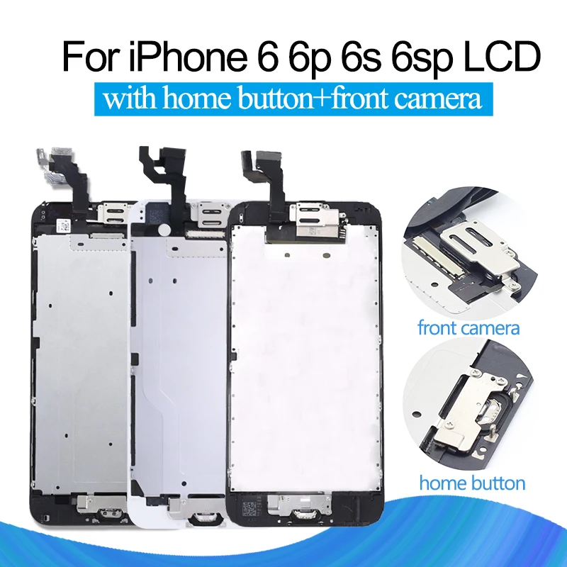 

For iPhone 6 6S Plus LCD Complete 3D Force Touch Digitizer Module Screen Assembly Replacement Display + Home Button Front Camera