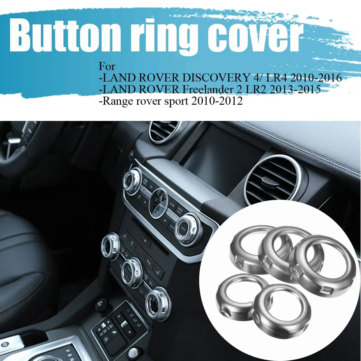 Piano Black Dingln 4pcs Bouton Volant Garniture for Cadre Fit Land Rover Range Rover//Discovery