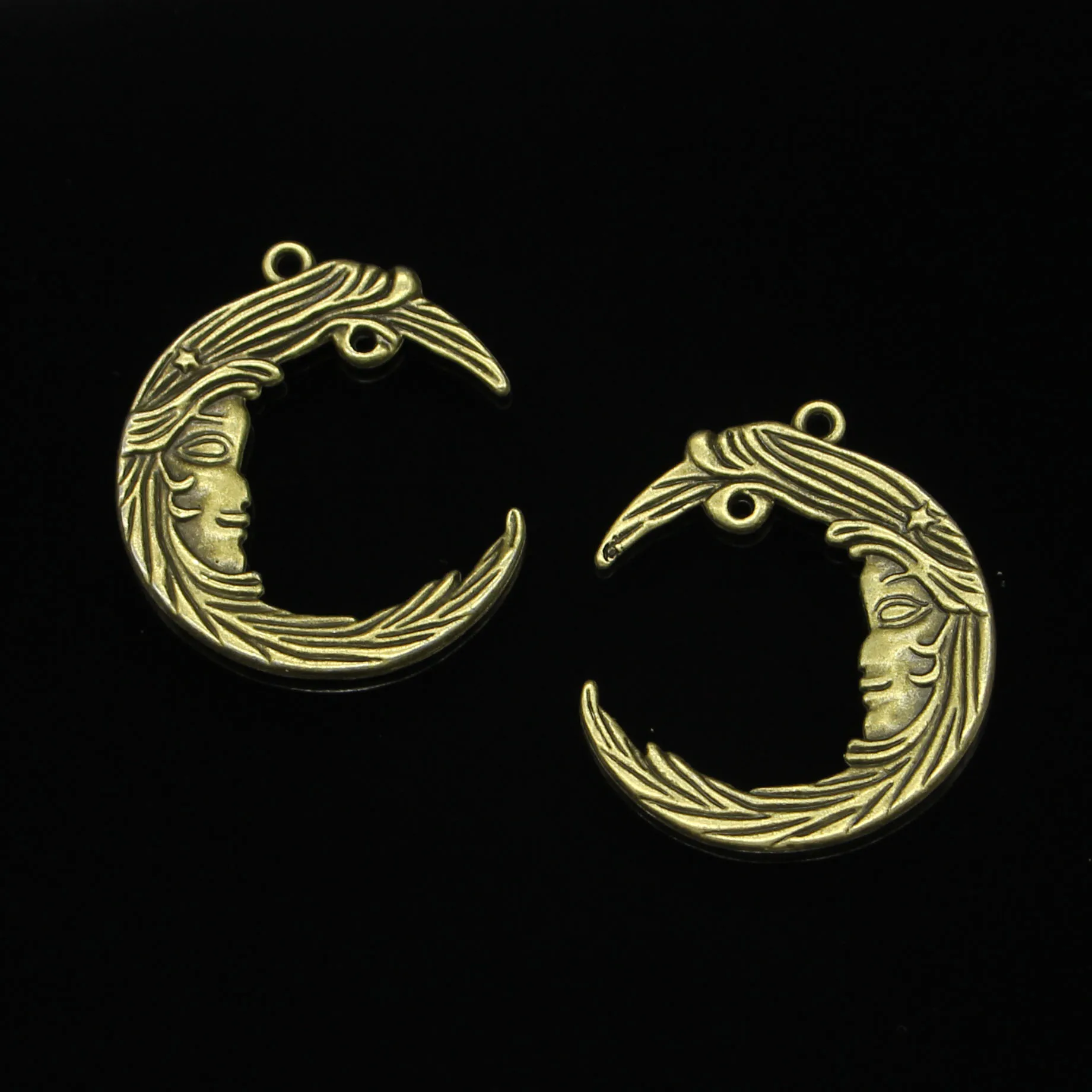 18pcs Antique Bronze Plated Man In The Moon Face Charms For Jewelry Making Diy Handmade Pendants 38 32mm Charms Aliexpress