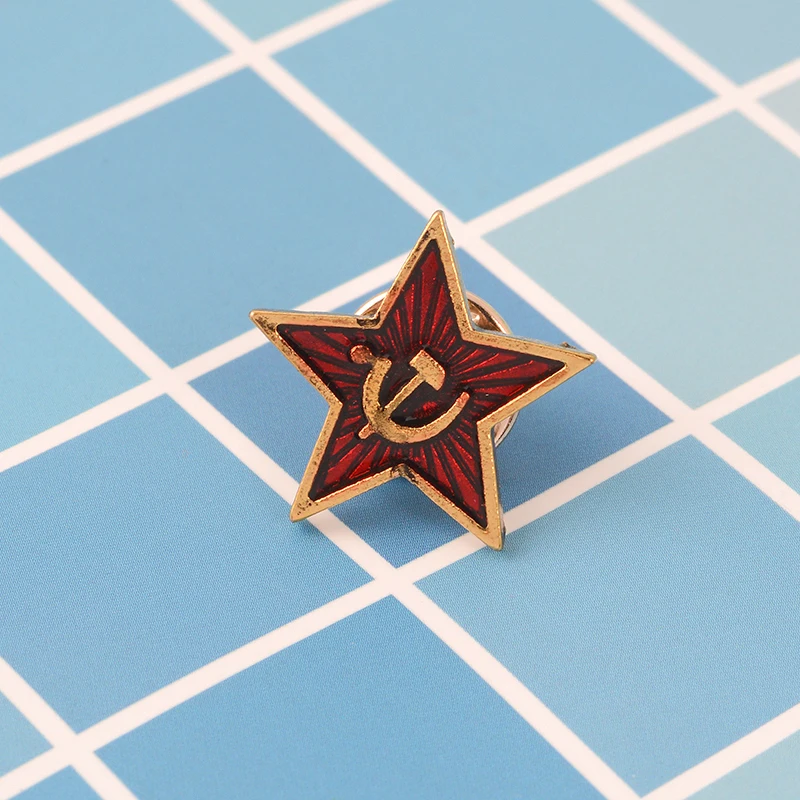 Знаменитый Национальный флаг Красная Армия Пентаграмма Scythe молоток булавка