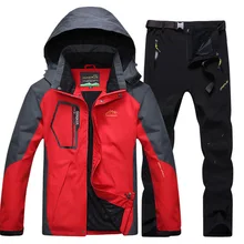 Весенние мужские костюмы для рыбалки, походов, альпинизма, куртка+ брюки, водонепроницаемые флисовые брюки, костюм размера плюс