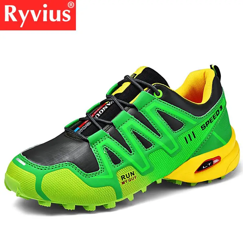 Ryvius العلامة التجارية 2019 جديد الصيف في الهواء الطلق الرياضة حذاء للسير مسافات طويلة الرجال الكبار تنفس للماء الدانتيل أحذية رياضية الرجال حج...