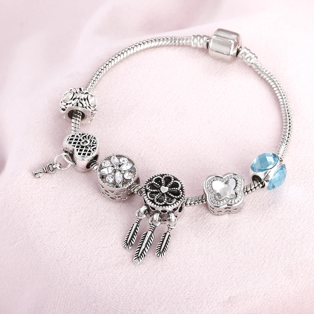Оригинальное очаровательное женское украшение браслет с надписью Love и Key из