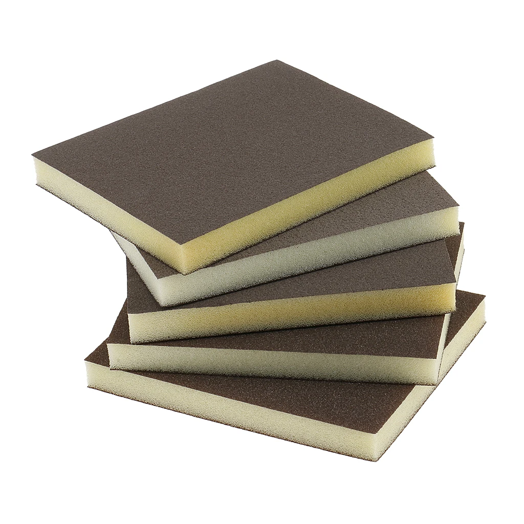 

5 Pieces Assorted Grit Sanding Foam Sponge Blocks Pad Hand Sanding Tool
