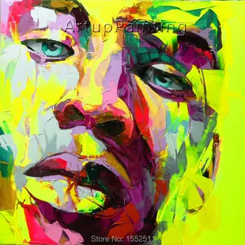 

Palette knife painting portrait Palette knife Face Oil painting Impasto figure on canvas Hand painted Francoise Nielly 0610-15