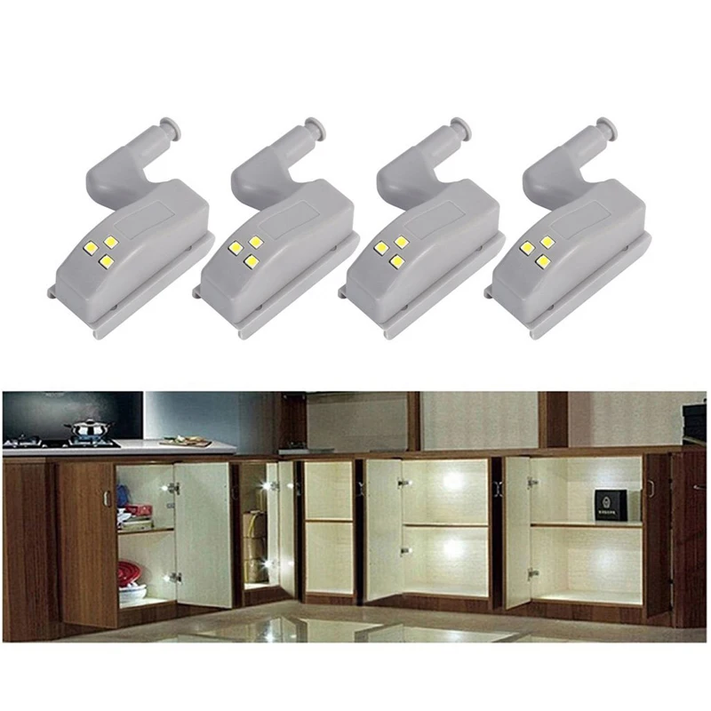 4pcs Furniture Hinge LED Touch Sensor Light for Closet Wardrobe
