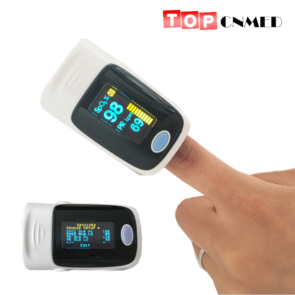

Alarm setting & Beep Sound OLED display Fingertip Pulse Oximeter Blood Oxygen SpO2 saturation oximetro monitor