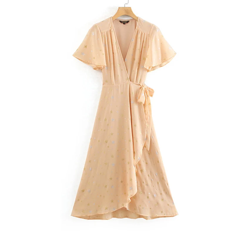 

Dress Womens Summer 2019 Street Sexy Trend Waist V-Neck Long Section Chiffon Dresses Bohemian Beach Holiday Party Formal Dress