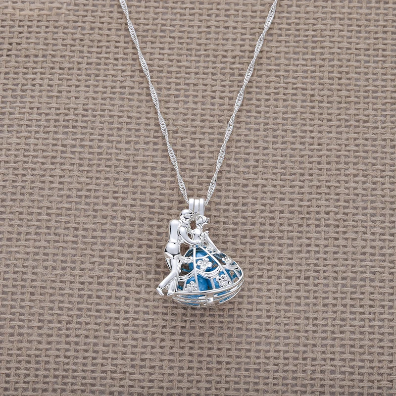 Классический синий жемчуг кулон ожерелье Золушка цена Ложные вечерние жемчужные украшения для вечеринок женские подарок Серебряная цепочка на заказ ожерелье